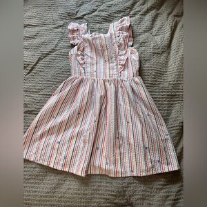 Cat & Jack Pink and White Sundress Sleeveless Square Neck